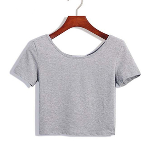 Nueva Llegada, Ropa de Verano, Moda Femenina, Tops Cortos de Manga Corta, Camiseta Corta, Logotipo Personalizado, Camiseta Corta para Mujer - Product Image 6