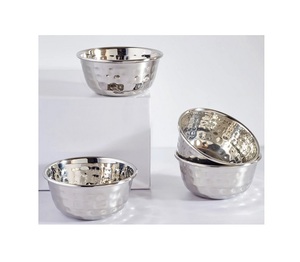 Bol de service en acier inoxydable pur avec vernis brillant idéal pour la présentation des aliments Maisons de luxe Cuisines et salles de banquets - Product Image 1