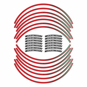 DUCATI MONSTER 17 \ "Kit strisce compatibili cerchi rosso adesivi moto - Product Image 1