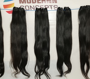 Extensions de cheveux humains vierges indiennes du temple, 100% non traités, couleur noire naturelle, lots de cheveux lâches à ondulation profonde, cheveux lisses, pas cher - Product Image 2
