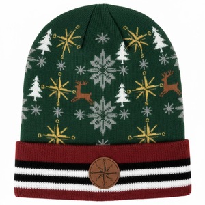 Bonnet en tricot personnalisé avec logo, de haute qualité, unisexe, épais, pour l'hiver, en jacquard - Product Image 1