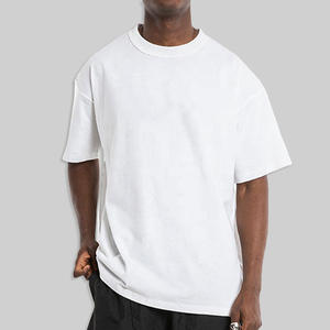 Camisetas de Calle de Alta Calidad en Algodón Pima Marrón, con Hombros Caídos, Logotipo, Estilo Holgado, Gruesas, Lisas, Vintage para Hombre - Product Image 3