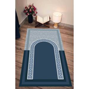 Tapis de prière islamique bleu : élégante décoration musulmane pour la maison, tapis imprimé, tapis fin non tissé - Product Image 1