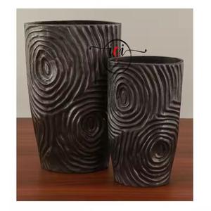 Nouveauté Vase ovale en métal fait à la main Texture Design verre matériel pour la décoration intérieure Vase à fleurs de mariage avec appel de Noël - Product Image 6