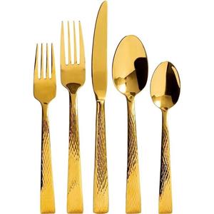 Stainless Steel Flatware <b>Used</b> In Kitchenware Table Cafe Home Use Silver Color Coated Finished Cutlery Designer Handle Set of 5 - Product Image 5