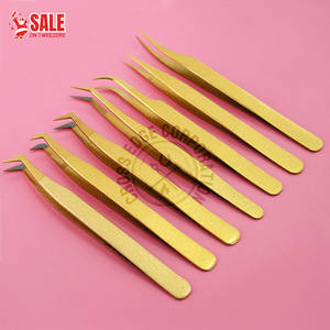 Pinzas de Fibra Premium para Extensión de Pestañas, Pinzas Finas con Punta en X, Curvatura de Media Luna, Clásicas de 90 Grados, Herramienta de Punta Puntiaguda para Volumen - Product Image 1