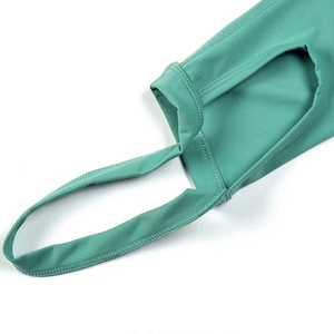 Leggings de sport taille haute personnalisés pour femmes, imprimé côtelé uni, techniques sans couture, tissu tricoté respirant antibactérien - Product Image 4