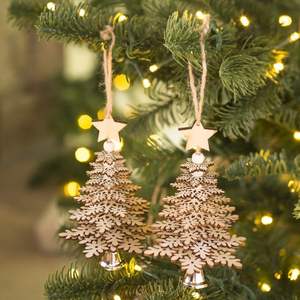 Ornements de tenture murale de Noël en bois traditionnels pour le couloir ou l'entrée offrant un accueil chaleureux pendant la saison des vacances - Product Image 5