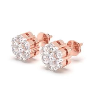 Pendientes de diamantes de corte princesa de la mejor calidad con acabado plateado para mujer, fiesta de boda o regalo disponible a un precio asequible - Product Image 2