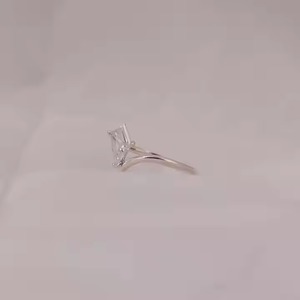 IGI Certifié Cerf-Volant Portrait Cut Lab Grown Diamond Solitaire Ring Unique Art Cut Bague de Fiançailles Conception Personnalisée en Or Massif 14k - Product Image 5