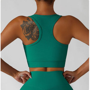 Soutiens-gorge de sport pour femmes avec logo personnalisé en gros Nouveau style Ensembles élastiques de gymnastique et de fitness pour le yoga et la course à pied - Product Image 4