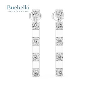 Pendientes de Plata de Ley 925 para mujer, joyería fina clásica de diamante de corte redondo, diseño personalizado al por mayor - Product Image 6