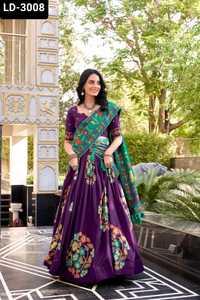 Indian Ethnic Wear Tussar Silk Material Printed And Foil Work With Lace Touch Up Heavy Treaditional Wear Lehenga Choli for Women - Product Image 2
