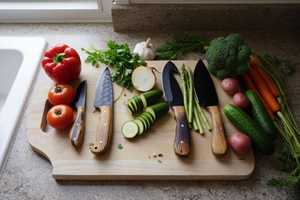 Ensemble de couteaux de chef en acier au carbone forgé à la main, 5 pièces, couteau de cuisine professionnel, manche en bois, étui en cuir, cuisine - Product Image 5