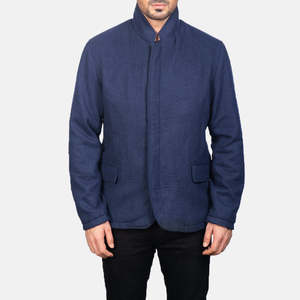 Chaqueta de Lana para Hombre Thomas, Azul, Estilo Casual de Invierno, Cuello Alto, Cierre de Cremallera Impermeable, Bordado Técnico, Tallas XS-XL - Product Image 4