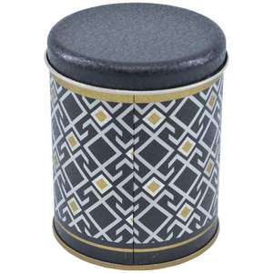 90x110mm Fond noir Modèle sans couture Design Lignes géométriques Boîte ronde en fer blanc 0.6L Slip Lid Food Storage & Container - Product Image 3