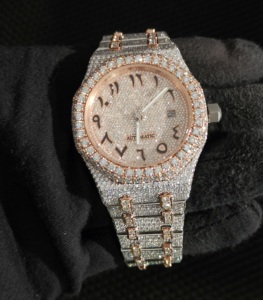 Hip Hop Assista Luxo Diamante Relógios Handmade Movimento de Alta Qualidade Iced Out para Moissanite Men <span class=keywords><strong>Watch</strong></span> Preço Baixo - Product Image 5