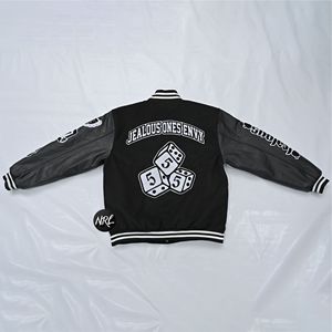 Nouveau blouson aviateur à la mode pour hommes avec grandes poches et manches en cuir Veste de baseball pour hommes - Product Image 6