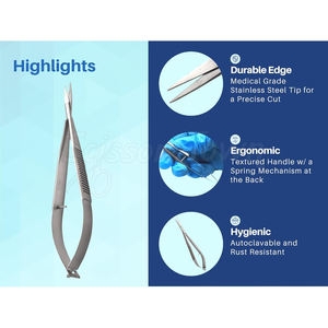 Tijera profesional de resorte para cejas de acero inoxidable para recortar y dar forma a las cejas con herramienta de aseo de precisión - Product Image 3