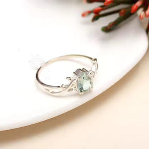 ลูกแพร์หินอเมทิสต์สีเขียวตัดแบบโรแมนติกแหวน925เงินสเตอร์ลิงสำหรับเด็กผู้หญิงของขวัญครบรอบของผู้หญิง - Product Image 4