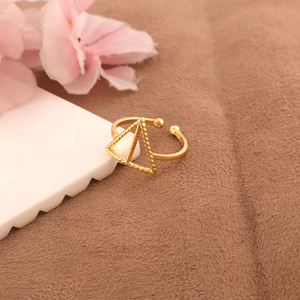 Hình Học Nhỏ Vòng Rắn Brass Đồng Bằng Kim Loại Đồ Trang Sức Vàng Hollow Tam Giác Hình Dạng Vòng 18K Mạ Vàng Cho Nam Giới Và Phụ Nữ Đeo Vòng - Product Image 5