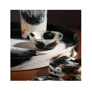 Bol moderne en résine, fait main, écologique, léger, surface brillante, polyvalent pour fruits, salades, collations, maison, table, fête - Product Image 1