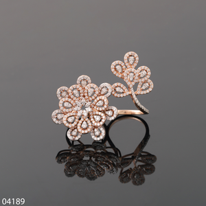 แหวนเพชรลายดอกไม้ D'VINS JEWELS ชุบทองคำชมพู 14K เพชรเพาะเลี้ยงสำหรับงานหมั้น งานแต่งงาน ของขวัญสำหรับผู้หญิง สไตล์ทันสมัย - Product Image 5