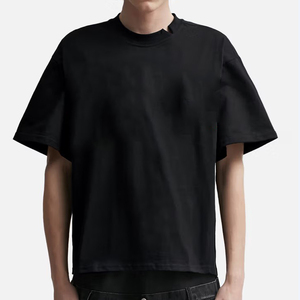 Camiseta extragrande con cuello acanalado para hombre de calidad superior 100% algodón 280gsm camiseta de calle en blanco con hombros caídos de lujo - Product Image 6