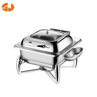 Piring Chafing prasmanan Stainless Steel, isolasi komersial, pemanas makanan prasmanan Hotel penghangat