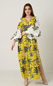 Vestido largo informal de verano para mujer, vestido de encaje con volantes y mangas abullonadas con estampado Imperio, mangas largas abullonadas, indio tradicional Ucraniano - Product Image 4