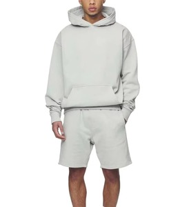 Conjunto de Pantalones Cortos para Hombre, Diseño Moderno con Lavado Ácido, Talla Grande, 100% Algodón, Felpa Transpirable, Sudadera con Capucha y Pantalones Cortos, Chándal para Hombre - Product Image 6