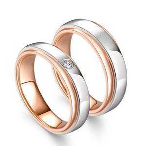 แหวนคู่เพชรเงินแท้สองสี Jeulia Forever Promise - Product Image 3