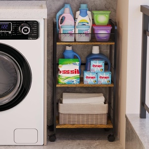 Étagère de rangement de salle de bain moderne <span class=keywords><strong>à</strong></span> 3 niveaux en métal enduit de poudre porte-papier hygiénique roues chariot utilitaire unité de rangement - Product Image 6