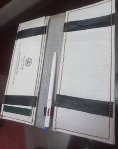 Portefeuille de chéquier en cuir véritable avec logo personnalisé pur 100 - Product Image 4