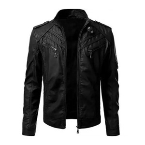 Chaqueta de cuero genuino personalizada Premium 2025 para hombre, acabado de gamuza transpirable sin cuello con compatibilidad de temporada de invierno - Product Image 3