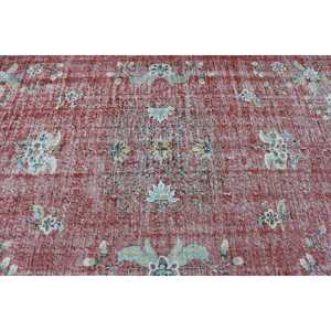 Tapis de 5,1 x 8,2 pieds, tapis turc vintage, tapis abstrait rouge et blanc - Product Image 5