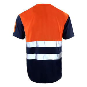 Top vente homme Hi Viz Polo t-shirts demi-manches vêtements de travail haut réfléchissant dernières chemises à col rond avec Logo sur mesure - Product Image 2