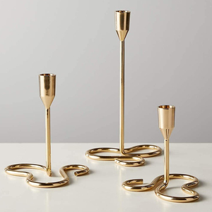 Bougeoirs en métal pour décoration de salon au look élégant pour la maison Bougeoir décoratif en métal de haute qualité fabriqué par HHO - Product Image 1