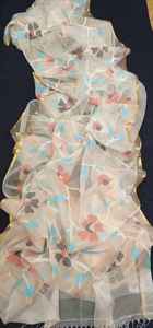 RESHOM MOSLIN Saree fait main pour mariages et filles - Product Image 4