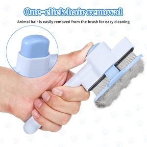 หวีสแตนเลส ขนแปรงยาวและสั้น หวีทำความสะอาดตัวเองได้ สำหรับสัตว์เลี้ยง แมว สุนัข หวีกำจัดเห็บหมัด แบบมีปุ่ม สำหรับดูแลขนสัตว์เลี้ยง - Product Image 5