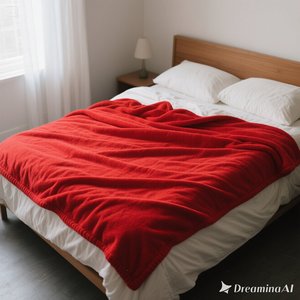 Manta de lana suave Lisa roja, manta de color sólido acogedora, tamaño doble - Product Image 4