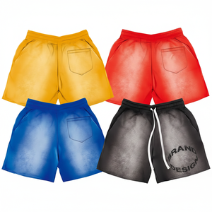 Pantalones Cortos Casuales Vintage para Hombre, Lavado Ácido, 100% Algodón, Transpirables, Diseño Resistente al Desgaste Solar, Fabricación Personalizada - Product Image 2