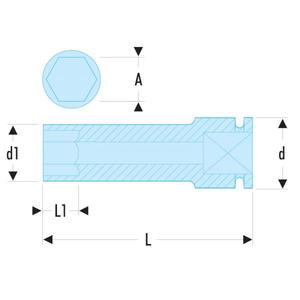 Llaves de Impacto Facom de 1/2'' con Punta de 12 Puntas, de Largo Alcance, Métricas, de Calidad Premium - Product Image 2