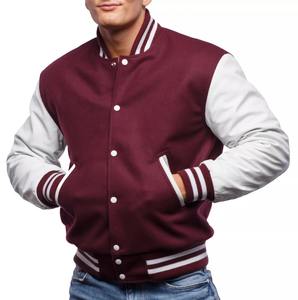 Chaqueta Universitaria Blanca para Hombre con Forro Acolchado, Chaqueta Bomber Personalizada de Lana, Estilo Universitario, Ropa de Abrigo de Invierno - Product Image 2