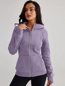 Haute qualité femmes fermeture éclair rayé à capuche à manches longues pull décontracté sweat léger éponge hiver couleur bloc imprimé cordon - Product Image 3