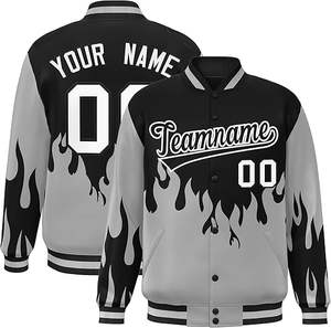Logo personnalisé Varsity Jacket Manches en cuir Broderie Noir Couple Collège Baseball Hommes Veste Letterman - Product Image 3