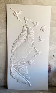 Hand-Carved Natural White Marble Sculpture Wall Panel 3D <b>Stone</b> <b>Reliefs</b> Mural for Decorative Use - Product Image 2