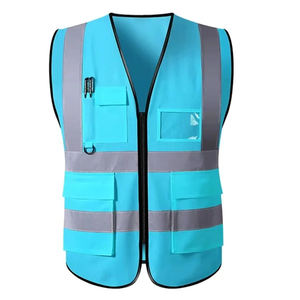 Gilet de sécurité réfléchissant en gros tissu à mailles haute visibilité logo personnalisé multicolore vêtements de travail pour le personnel de la construction et de la circulation - Product Image 1