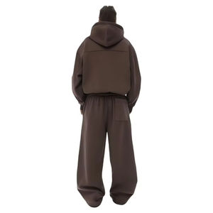 Conjunto Deportivo Personalizado con Cremallera, Chaqueta Cortavientos y Pantalones Deportivos Holgados de Talla Grande, Felpa Técnica Lisa, Dos Piezas para Hombre - Product Image 2