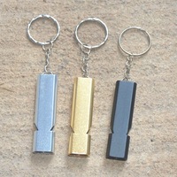 Outil EDC extérieur 120DB survie double tube sifflet porte-clés auto-défense sécurité sifflet porte-clés anneau d'urgence sifflet porte-clés